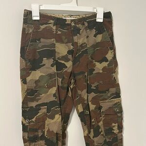 Anthropologie 65% Cotton 18% Linen Cargo Camo Straight Leg Pants Size 26